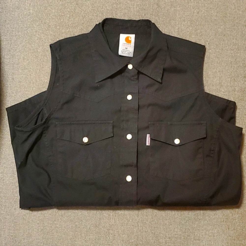 Carhartt Sleeveless Pearl Button-down Sz M